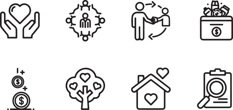 Hand drawn emotional emoji faces line art collection Vector