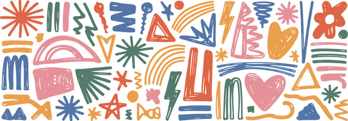 Obraz premium Abstract Colorful Doodle Shapes vector