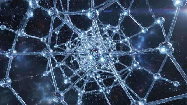 Abstract Neural Network Structure with Glowing Blue Nodes and Connections.