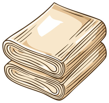 Folded paper stack illustration, layers and lines design, vector graphic