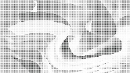Fototapeta premium Black dots pattern on white background, halftone effect