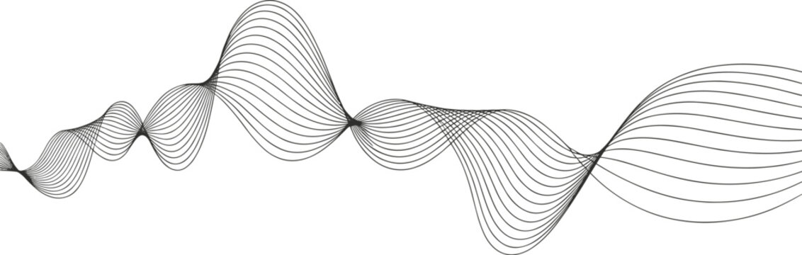 Abstract Sound Wave Lines on WhiteBackground vector