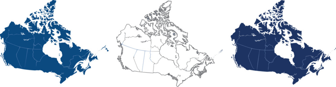 Canada Maps In Three Styles vector