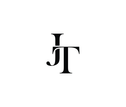 Monogram logo design with intertwined letters J and T