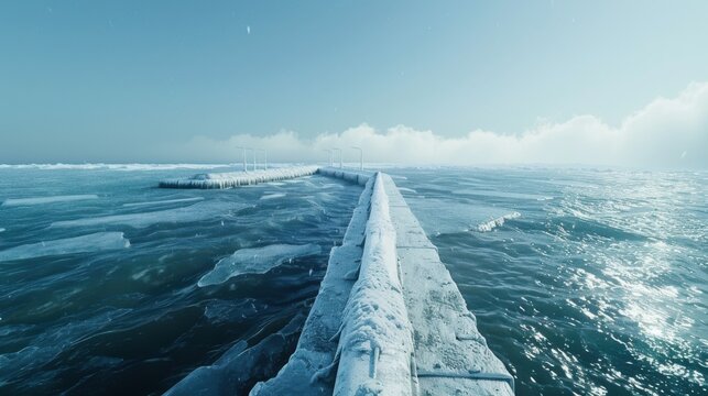 Arctic desalination plant with frostcovered intake pipes Canon EOS R5 24mm f8