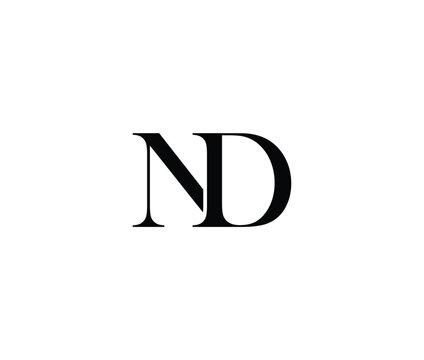 Letter ND logo symbol alphabet initial monogram  simple typography