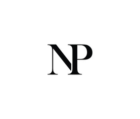Letter NP logo design with black color and white background © Mahamud