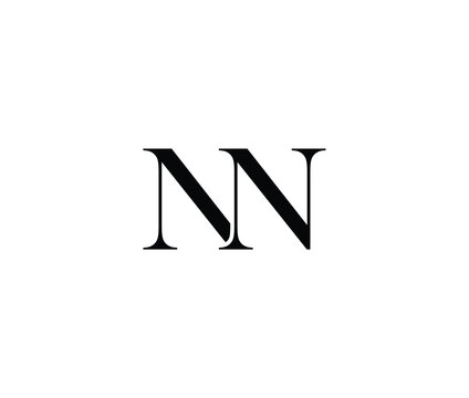 Two capital letter N symbols on transparent background
