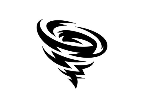 Tornado Vector Illustration with Sharp Tribal Style