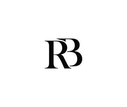 Large black capital letters R and B on white background