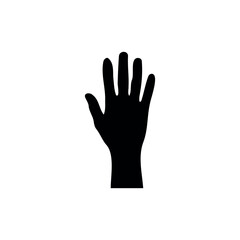 Obraz premium The back side of a raised human hand displayed upright with fingers extended naturally, commonly used to represent greeting, signaling, attention, or hand gestures in communication. The image highligh