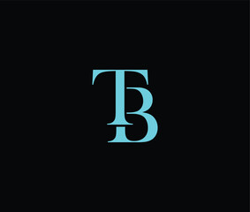 Large cyan letter B and T combined in typography © Mahamud
