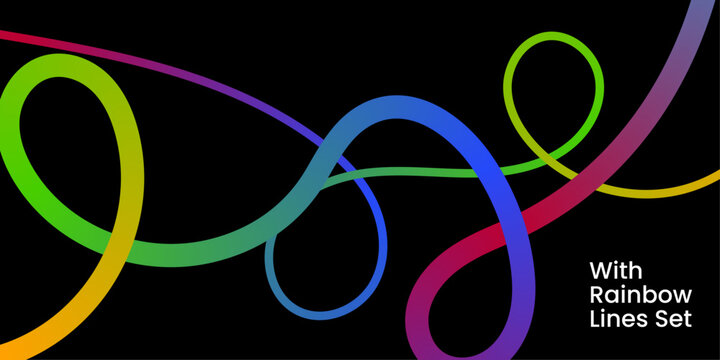 Vibrant rainbow lines graphic design element