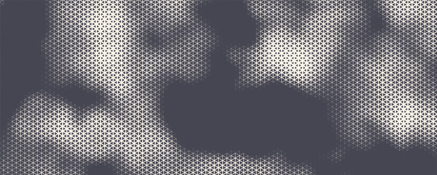 Abstract geometric black and white graphic design print halftone triangle pattern