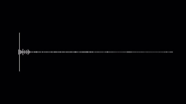 Sound wave audio spectrum animation on transparent background, audio waveform spectrum animation, 4k abstract music sound wave or audio waveform on a transparent background, 4K VIDEO
