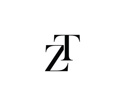 Elegant serif letter T and Z in classic typography style