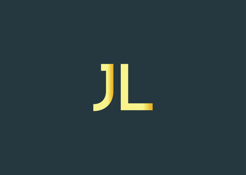 Minimal gold JL monogram logo. Elegant Luxury Branding Mark For Agency Or Business Identity