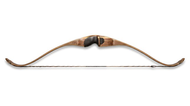 Classic Wooden Recurve Hunting Bow Isolated on White - Archery