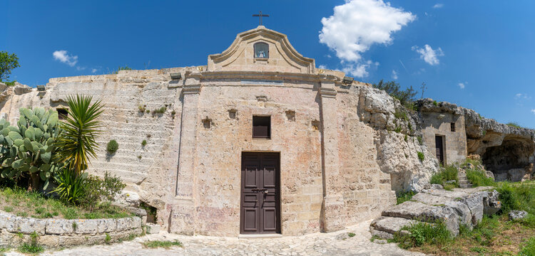 The Madonna delle Vergini cave church in Matera Town of Italy