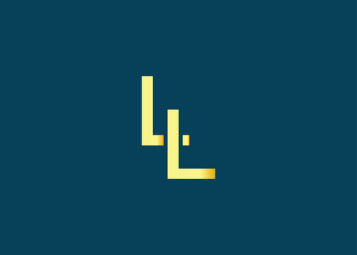 Minimal gold LL monogram logo. Elegant Luxury Branding Mark For Agency Or Business Identity