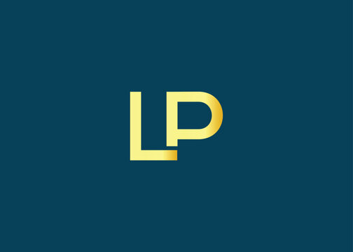 Minimal gold LP monogram logo. Elegant Luxury Branding Mark For Agency Or Business Identity