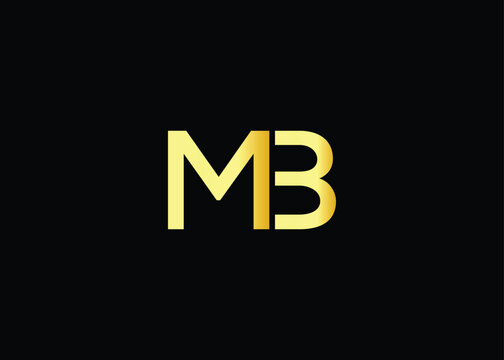 Minimal gold MB monogram logo. Elegant Luxury Branding Mark For Agency Or Business Identity