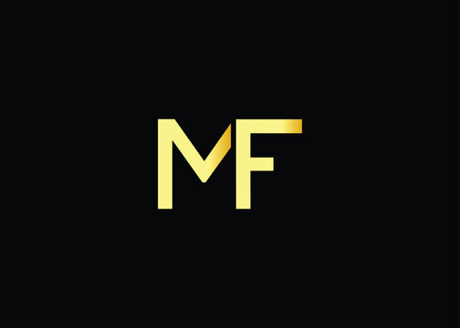 Minimal gold MF monogram logo. Elegant Luxury Branding Mark For Agency Or Business Identity