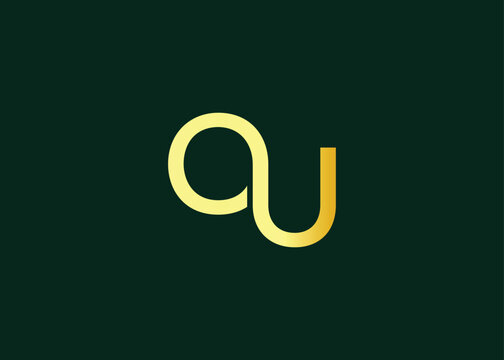 Minimal gold OU monogram logo. Elegant Luxury Branding Mark For Agency Or Business Identity