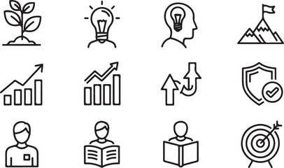 Naklejka premium Vector icons set for business and finance illustration Vector