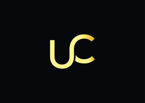 Minimal gold UC monogram logo. Elegant Luxury Branding Mark For Agency Or Business Identity
