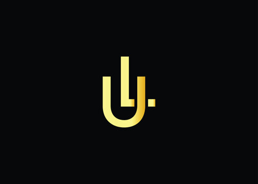 Minimal gold UL monogram logo. Elegant Luxury Branding Mark For Agency Or Business Identity