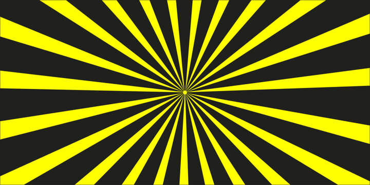 Abstract vintage sunburst background featuring a grunge paper texture with black and yellow rays radiating from a retro star burst design