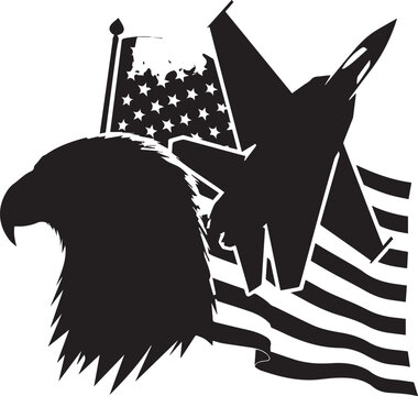 Bald Eagle Fighter Jet American Flag Patriotic Military Airforce Design