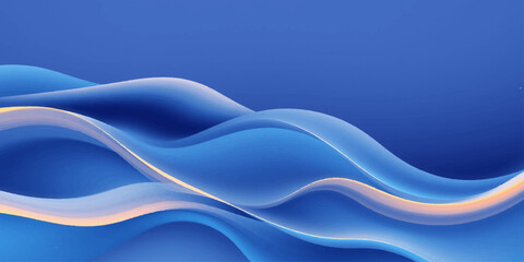 Obraz premium Abstract Blue Wave Background with Smooth Flowing Curves and Modern Design