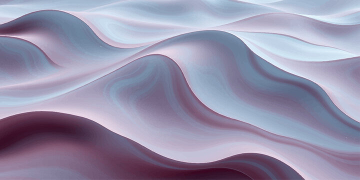 Abstract purple and blue wavy background with soft flowing silk fabric texture design