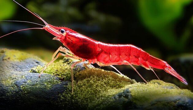 red freshwater shrimp