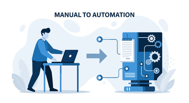 Man turning to automation technology.