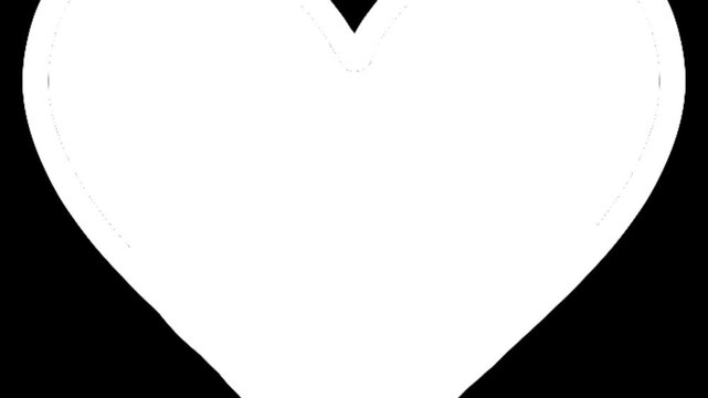 Black and white heart with an arrow transition