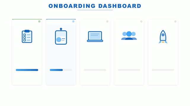 Onboarding Dashboard Progress Interface Vector Illustration. 4K Video