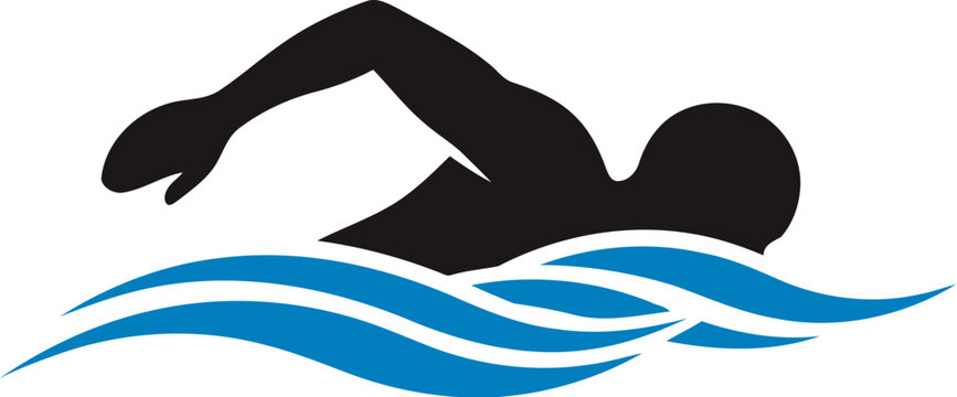 Swimmer diving in blue water Vector