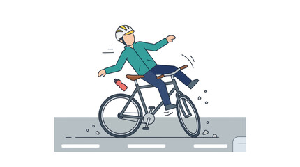 Obraz premium Cyclist falling off bicycle accident