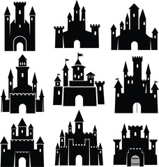 Black fantasy castle illustration Vector © Masud Crafts