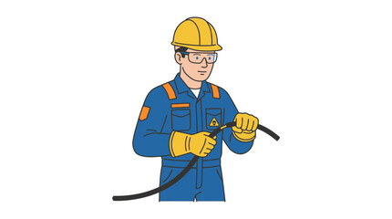 Fototapeta premium Worker with Cable