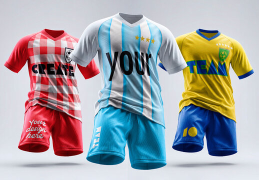 Flying Soccer Uniform Mockup