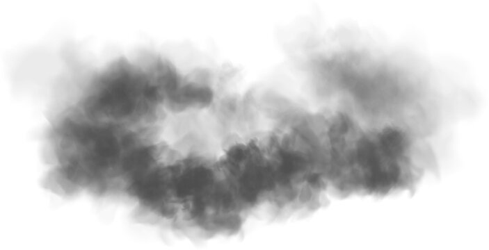 Black fog smoke Gray Fog or smoke isolated transparent background. White vector cloudiness, mist or smog background. PNG image Grey, white watercolor textured on white paper background. smoke texture.