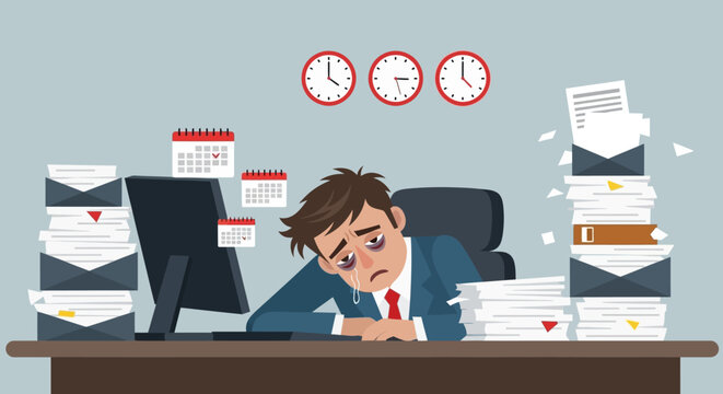 Man sitting at office desk.