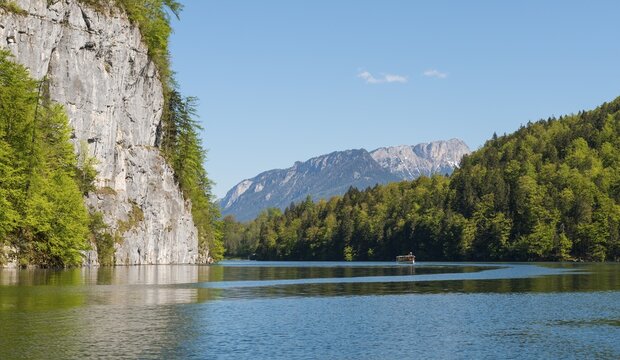 Echowand am K&ouml;nigssee, echo wall, Berchtesgaden National Park, Berchtesgaden District, Upper Bavaria, Bavaria, Germany