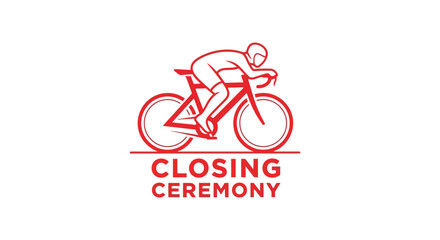 Fototapeta premium Cycling Competition Ceremony Design with Athlete Illustraion, Dynamic Athletic Event