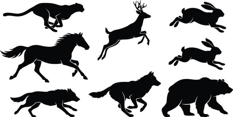 Running Wild Animals Silhouette Collection © Raheela
