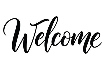Elegant welcome sign in black calligraphy © FATEMA